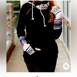 Ampersand ave “strut your stuff” double hoodie I’m black. NWT